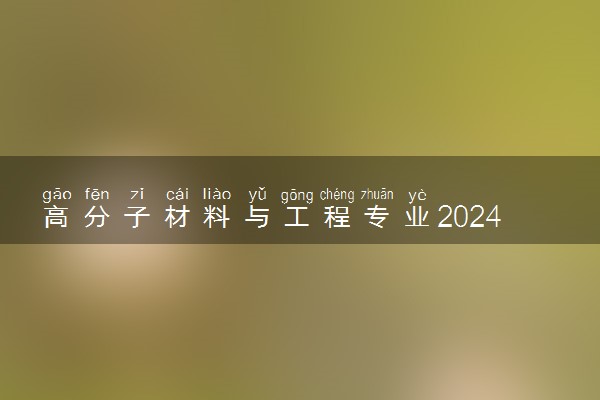 高分子材料与工程专业2024年大学排名 最好的大学排行榜