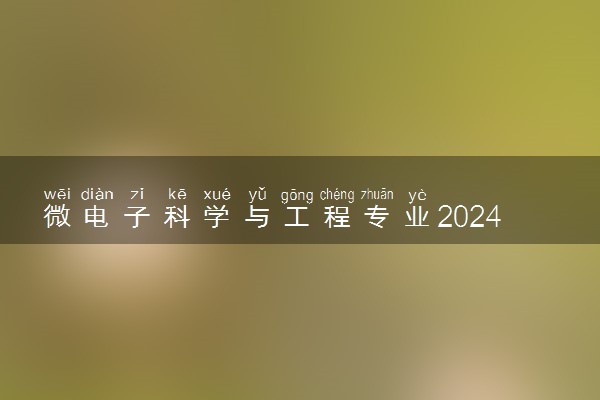 微电子科学与工程专业2024年大学排名 最好的大学排行榜