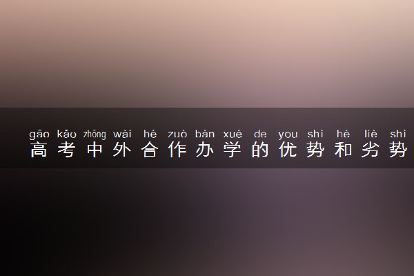 高考中外合作办学的优势和劣势 读完好就业吗