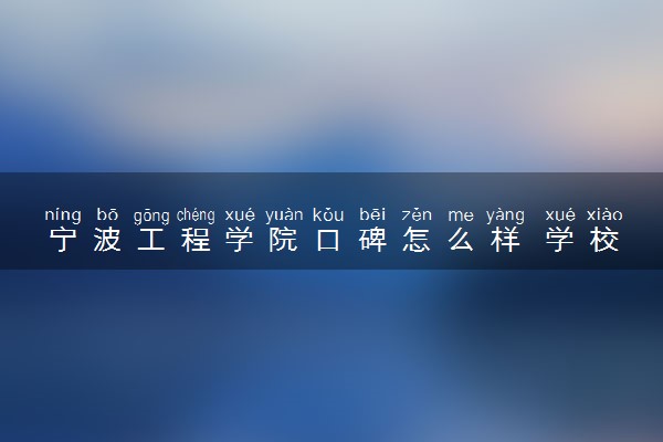 宁波工程学院口碑怎么样 学校好不好