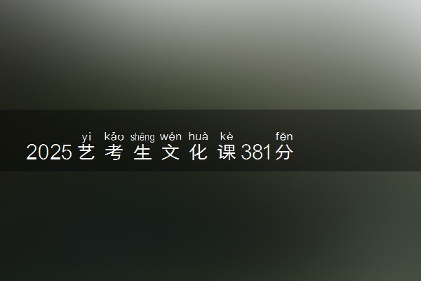 2025艺考生文化课381分能上湖北生物科技职业学院吗