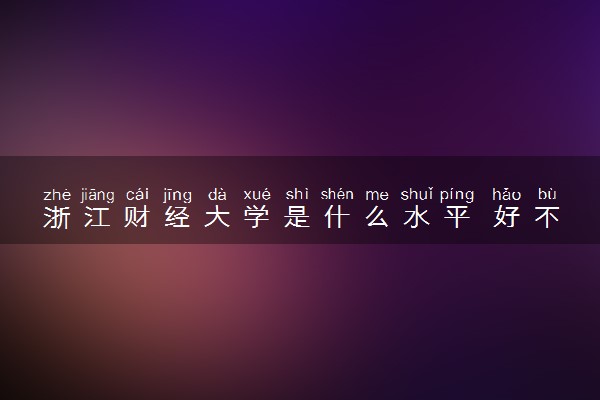 浙江财经大学是什么水平 好不好考