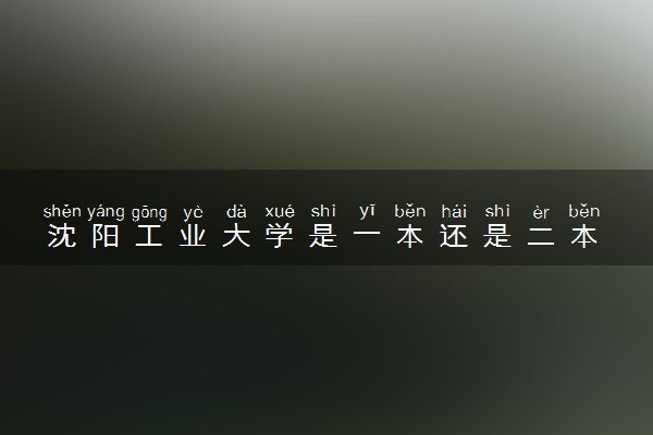 沈阳工业大学是一本还是二本 算好大学吗